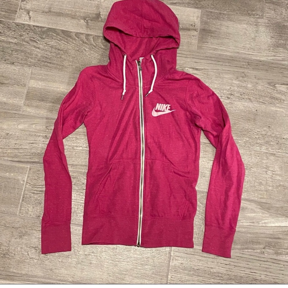 EUC nike zip up bright pink L